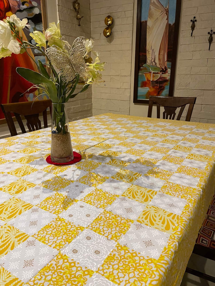 Jaipuri 6 Seater Cotton Table Cover - 138