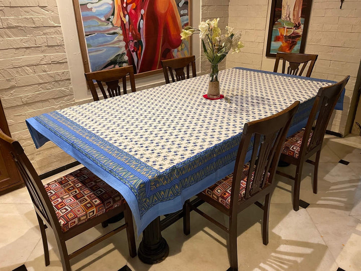 Jaipuri 6 Seater Cotton Dining Table Cover - 143