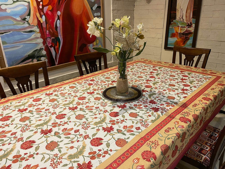 Jaipuri 6 Seater Cotton Table Cover - 146