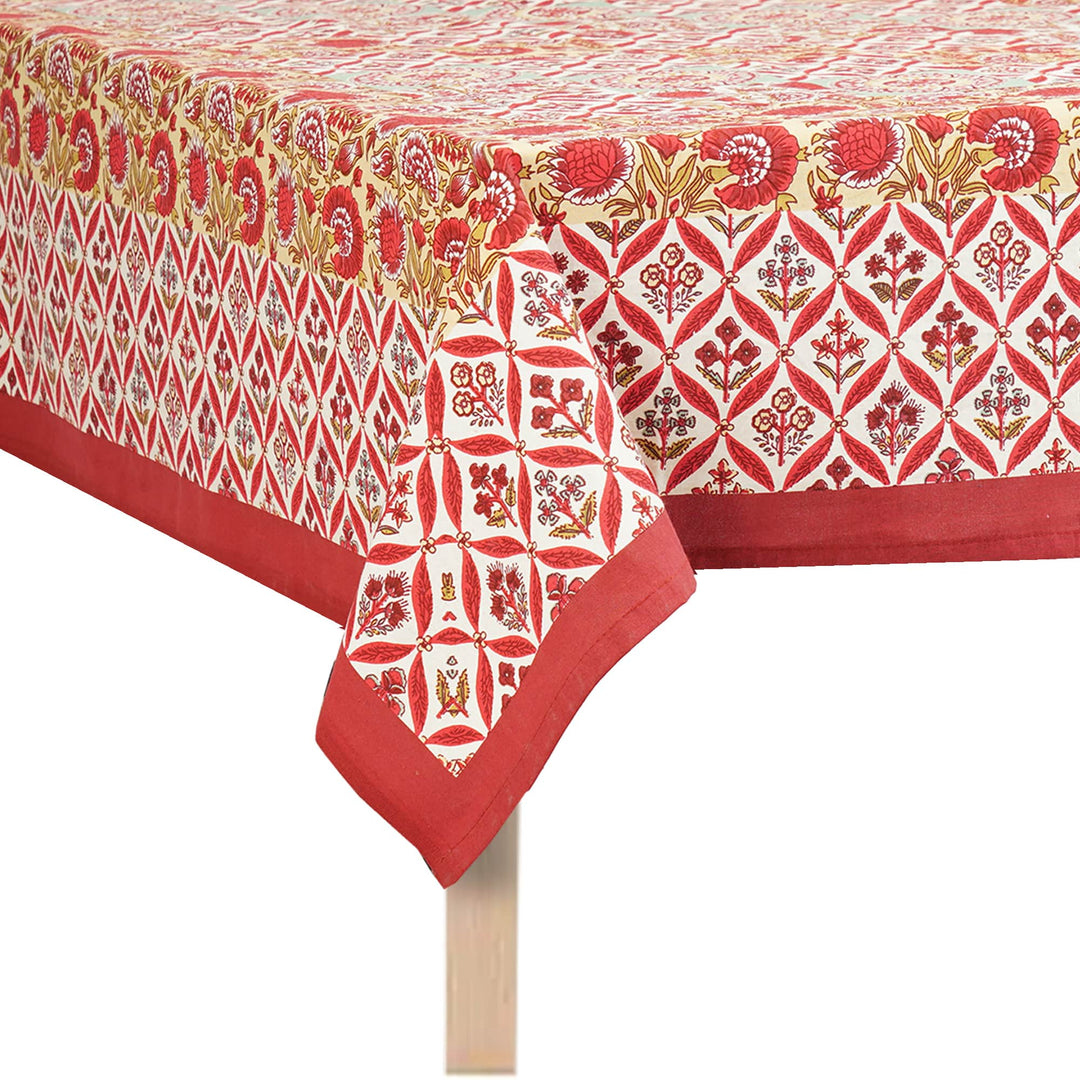 Jaipuri 6 Seater Cotton Dining Table Cover - 148