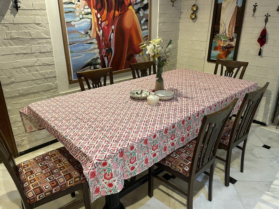 Jaipuri 6 Seater Cotton Table Cover - 157(60 x 90 inches)