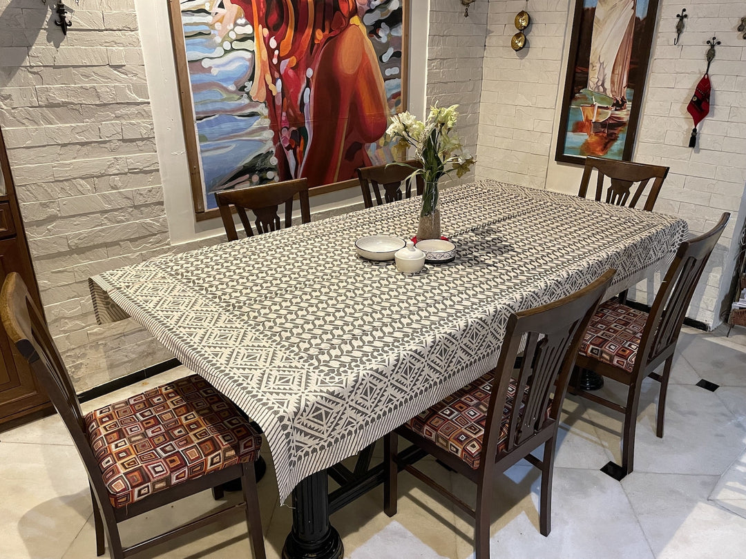 Jaipuri 6 Seater Cotton Table Cover - 158(60 x 90 inches)