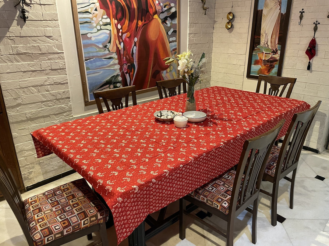 Jaipuri 6 Seater Cotton Table Cover - 163(60 x 90 inches)