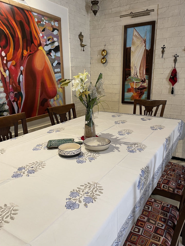 Jaipuri 6 Seater Cotton Table Cover - 165(60 x 90 inches)