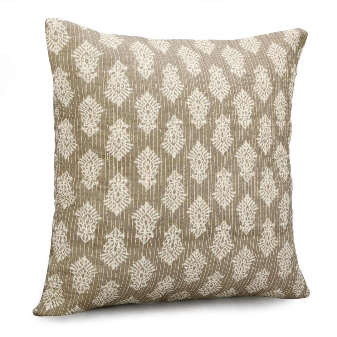 Quilted Ajrakh 100% Cotton Cushion Covers- 108 - (16 x 16 inches)