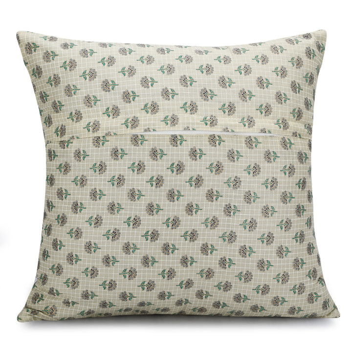 Quilted Ajrakh 100% Cotton Cushion Cover - 114 (16 x 16 inches)