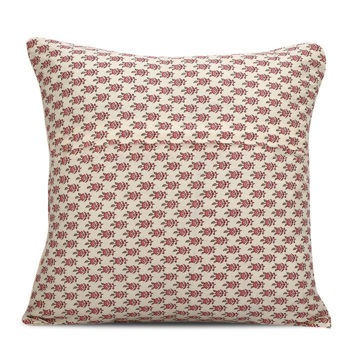 Quilted Ajrakh 100% Cotton Cushion Cover - 117 (16 x 16 inches)