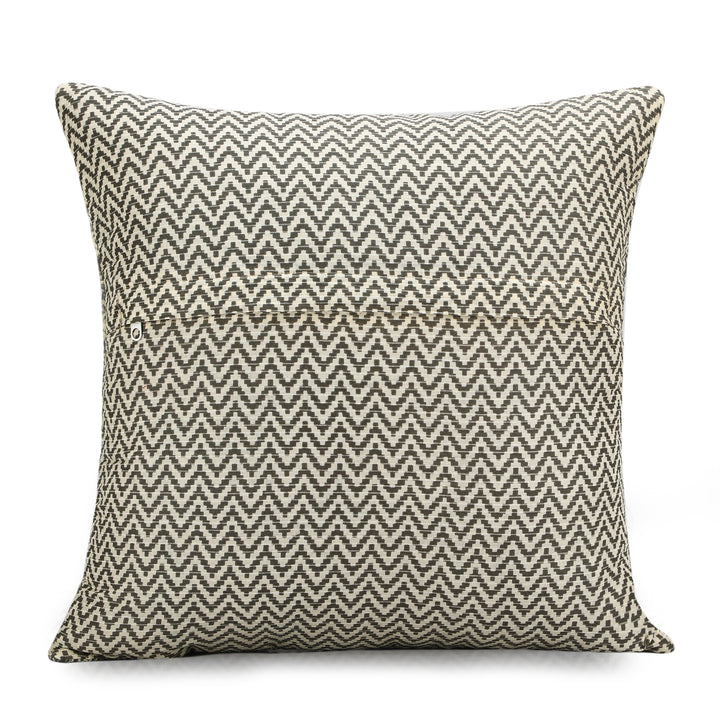 Quilted Ajrakh 100% Cotton Cushion Cover - 121 (16 x 16 Inches)