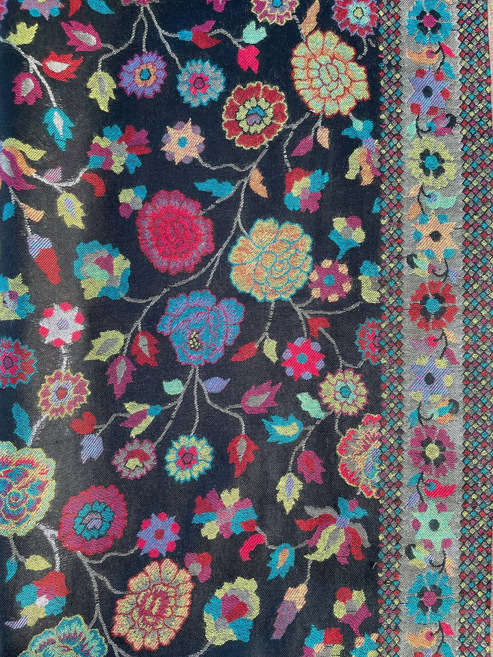 Floral Zari Kani Arcylic Wool Stole - 105