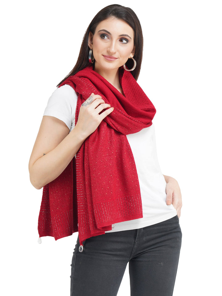 Crystal Border Knitted Stole - 109