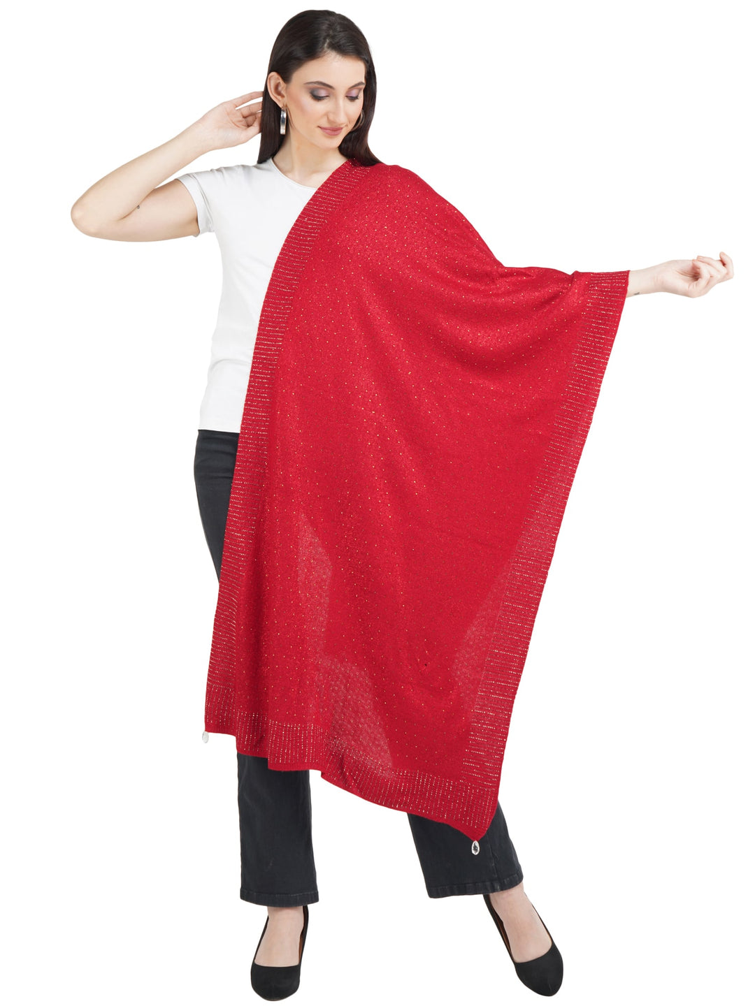 Crystal Border Knitted Stole - 109