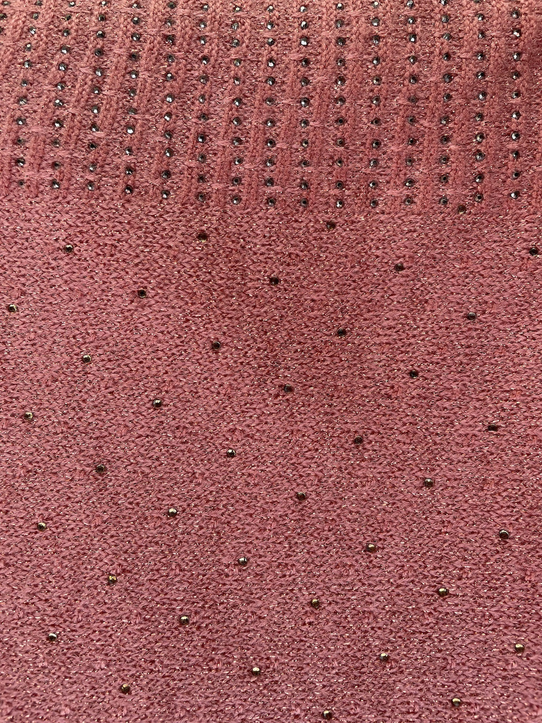 Pink Crystal Border Knitted Stole - 166